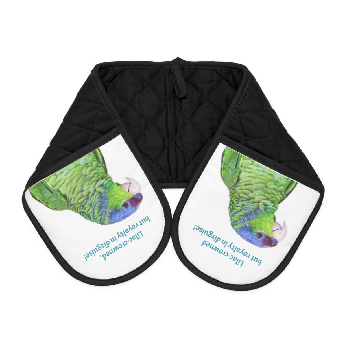 Colorful Lilac Crowned Amazon Parrot Oven Mitts, Fun Kitchen Gift, Bird Lover Gift, Unique Home Decor,