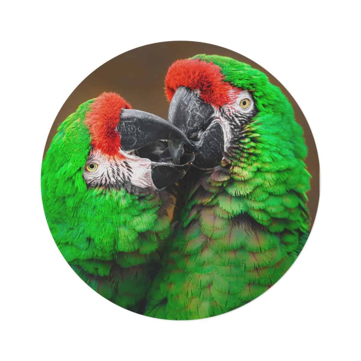 Tropical Parrots Round Rug, Bohemian Home Decor, Bird Lover Gift, Colorful Area Rug, Living Room Floor Mat
