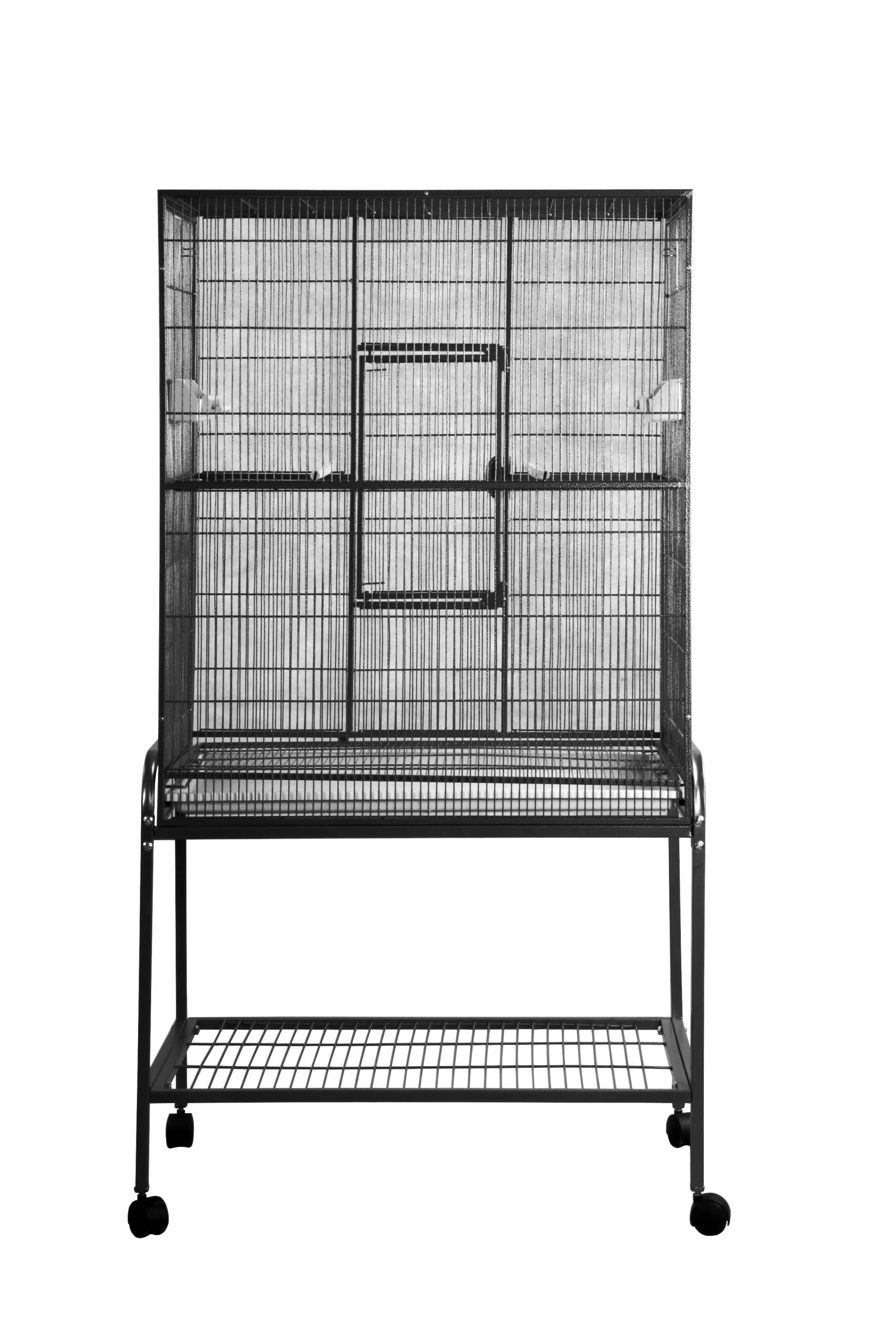 Indoor Aviary Bird Cage and Stand for Small Birds by HQ 13221 Black