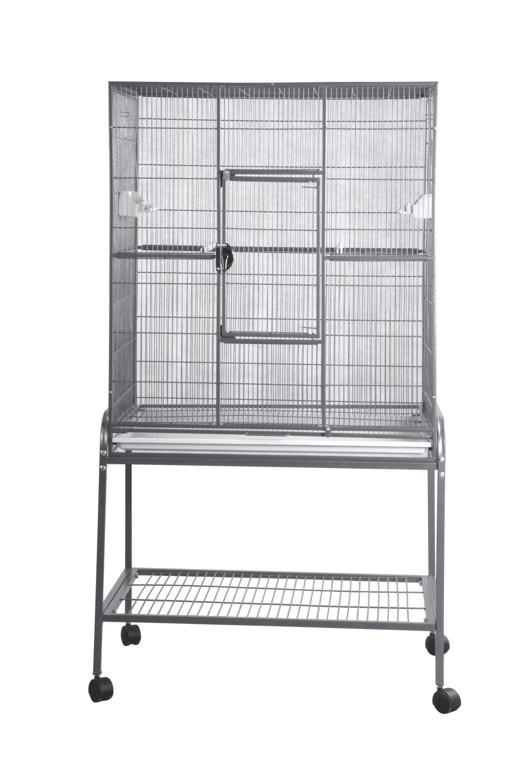 Indoor Aviary Bird Cage and Stand for Small Birds by HQ 13221 Platinum