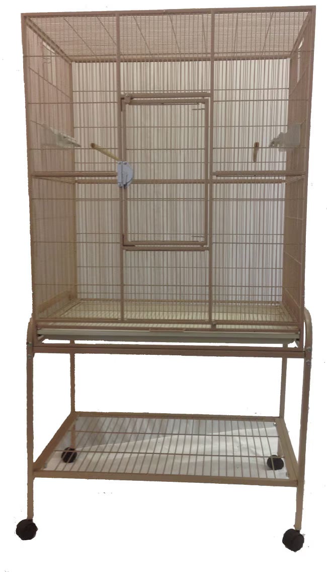 Indoor Aviary Bird Cage and Stand for Small Birds by HQ 13221 Sandstone