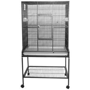 Indoor Aviary Bird Cage and Stand for Smaller Birds by AE 13221 Black