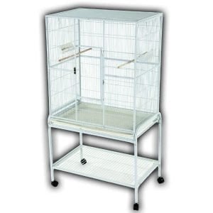Indoor Aviary Bird Cage and Stand for Smaller Birds by AE 13221 White