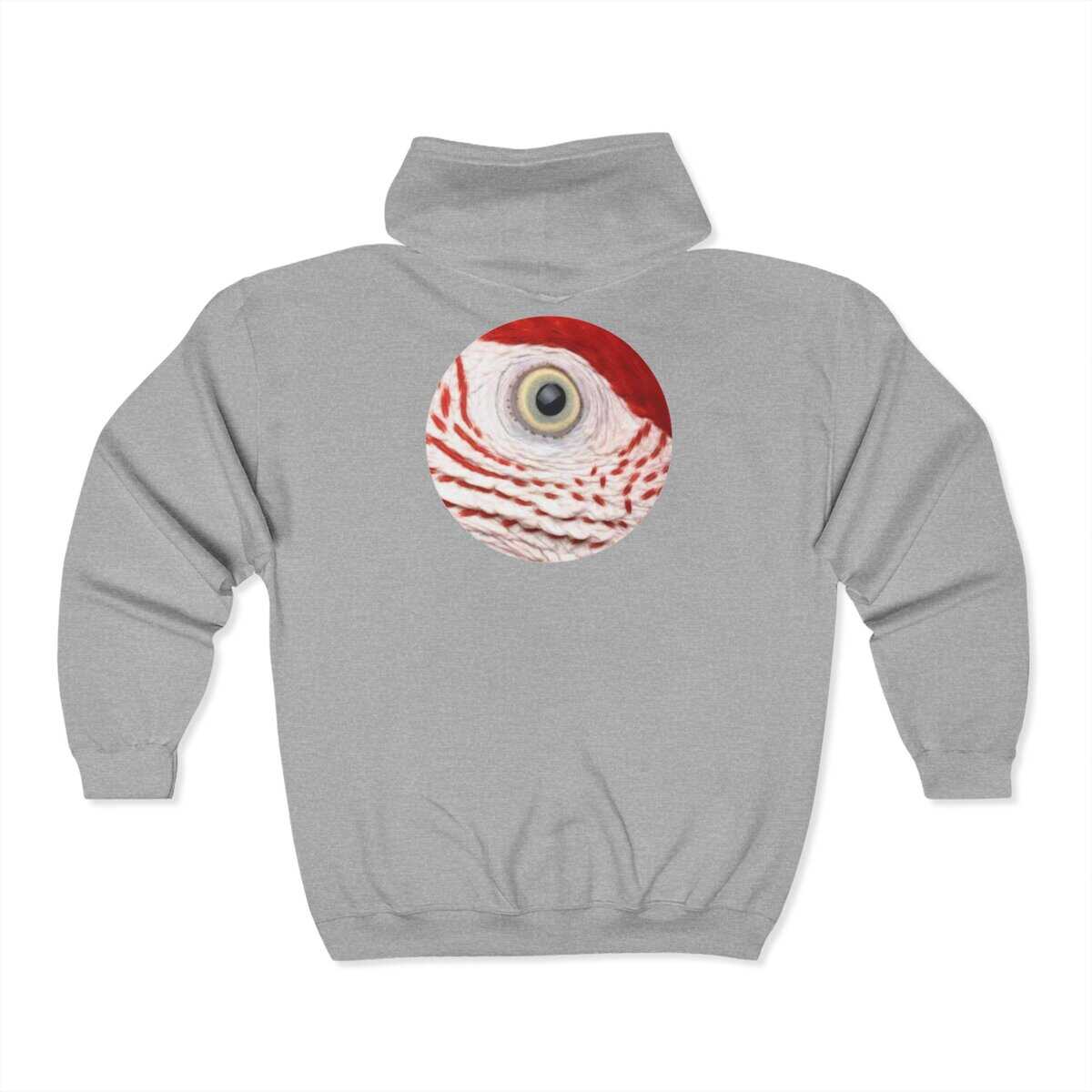 Windy City Parrot Hooded Sweatshirt, Unique Zip Up, Casual Wear, Trendy Gift, Animal Lover Apparel, Comfortable Outerwear, Urban Style