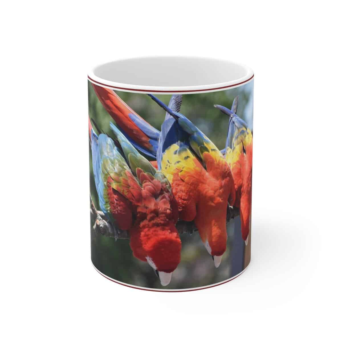 Fun Macaw Mug – Playful Red Design for Gifting, Home Office, Coffee Lovers, Birthday, Novelty, Unique Gifts