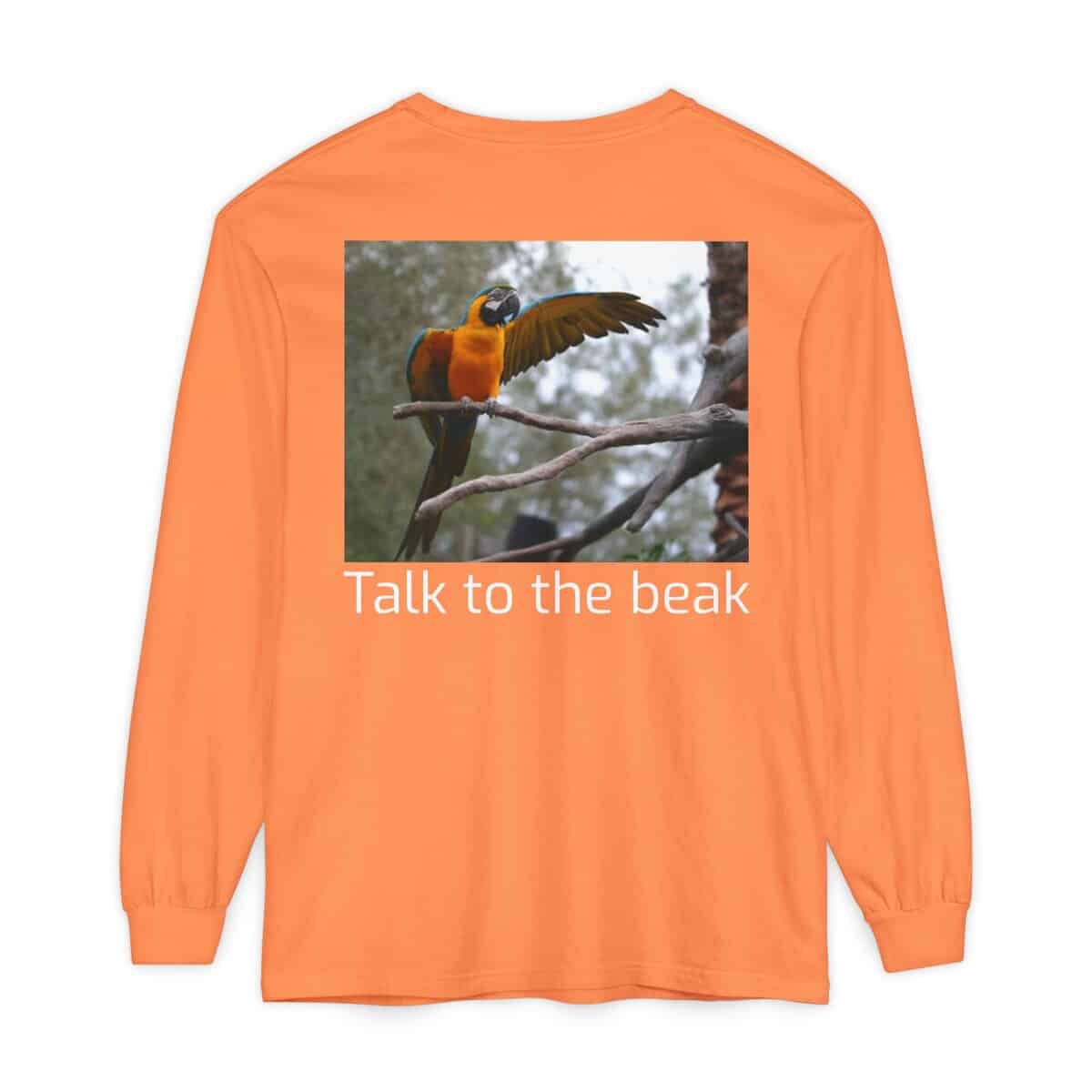 Fun Parrot Long Sleeve T-Shirt – Perfect for Bird Lovers, Casual Wear, Gift for Friends, Animal Enthusiasts, Conversation Starters