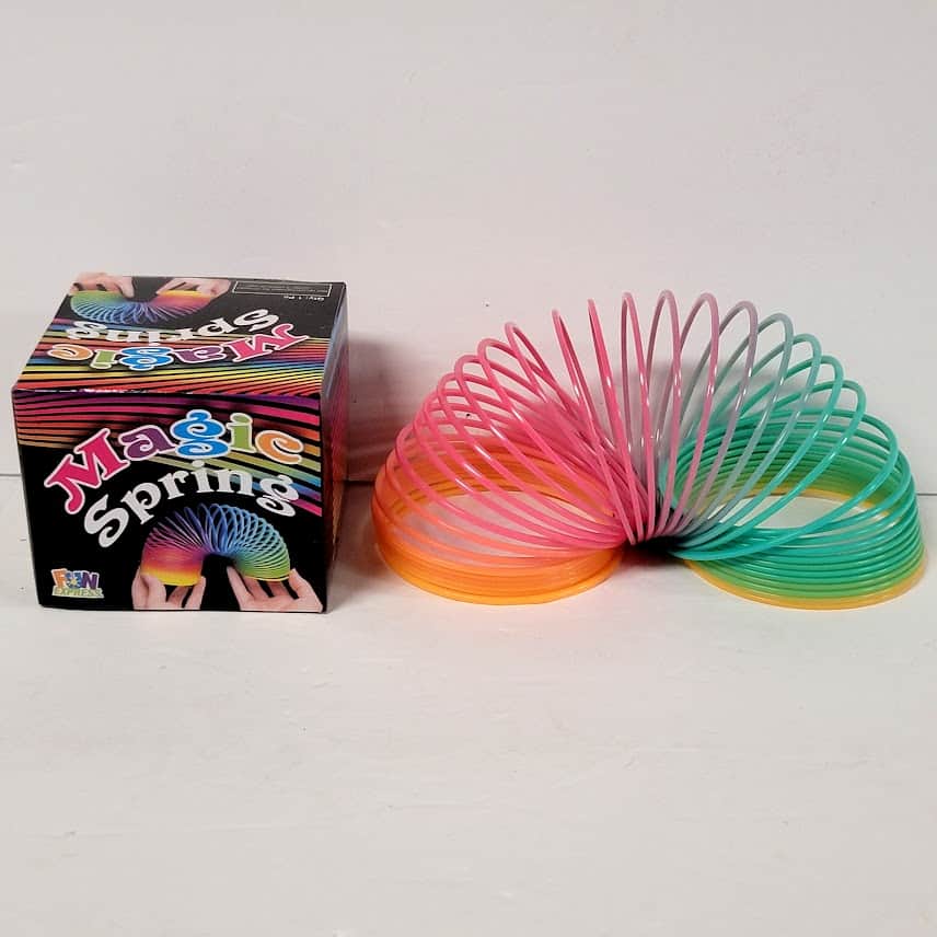 Plastic Rainbow Slinky Spring Bird Toy - Fun For Small Birds