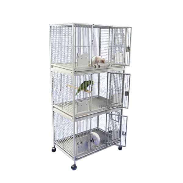 Breeder Bird Cage Triple Stack for 3 Medium Parrots by AE 3624-3 Black