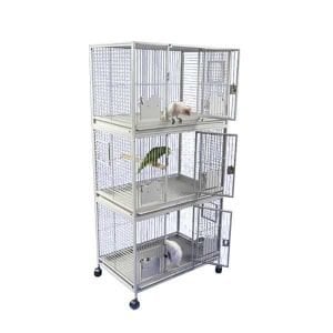 Breeder Bird Cage Triple Stack for 3 Medium Parrots by AE 3624-3 Platinum