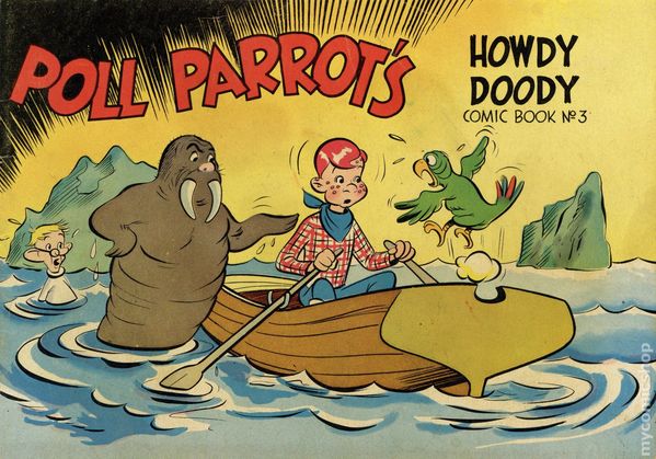 Poll parrot with Howdy Doody comic book Cover