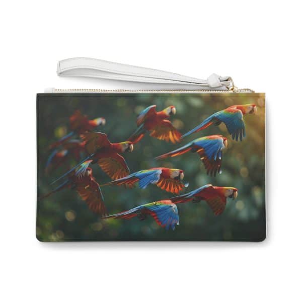 Vibrant Bird Print Clutch Bag, Exotic Gift for Nature Lovers, Ideal for Travel, Evening Out, and Special Occasions, Functional Fashion