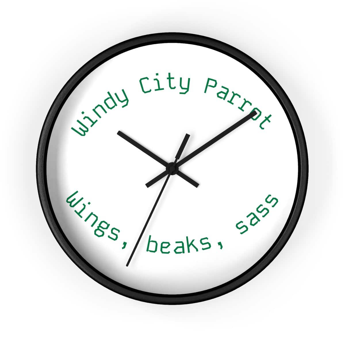 Windy City Parrot Wall Clock – Fun Home Decor for Bird Lovers, Unique Gift for Bird Enthusiasts, Quirky Wall Art, Perfect for Any Occasion