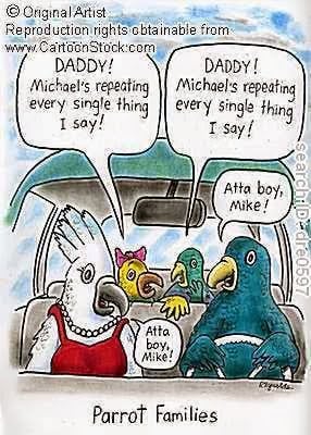 Parrot family cartoon