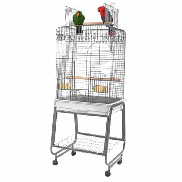 Flat Top Bird Cage for Smaller Birds by AE 22x18 Black