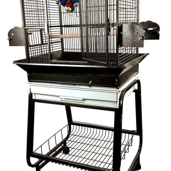 Elegant Top Bird Cage and Stand for Small Birds by AE 703 Platinum