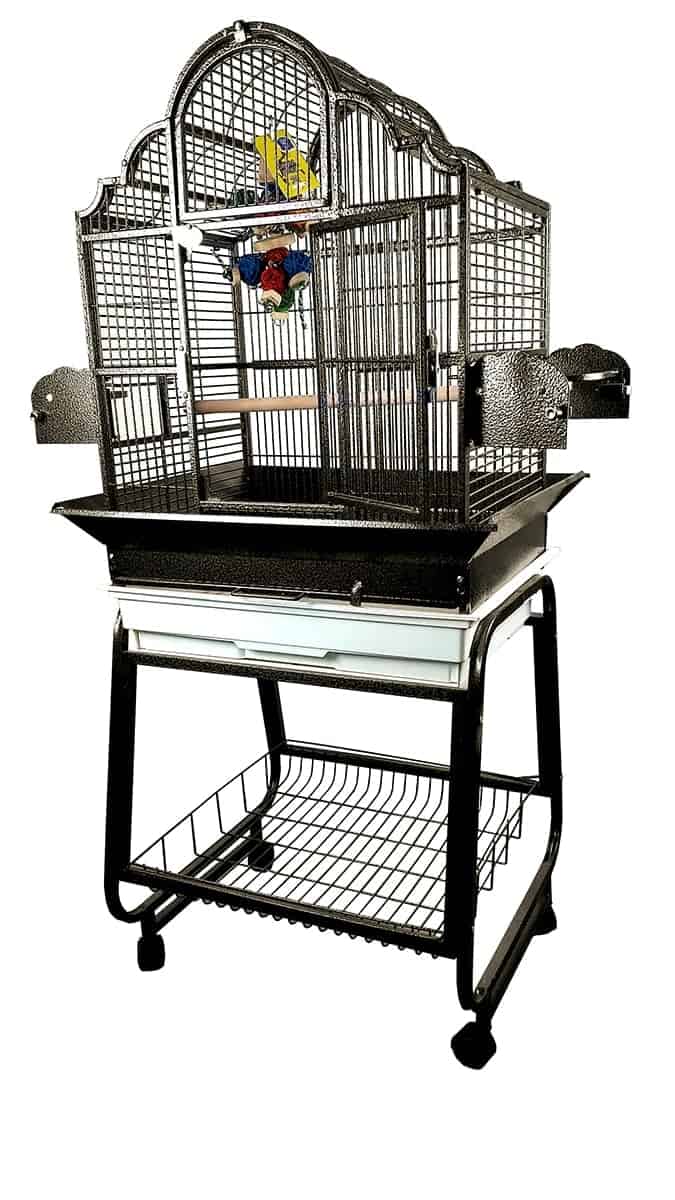 Elegant Top Bird Cage and Stand for Small Birds by AE 703 Platinum