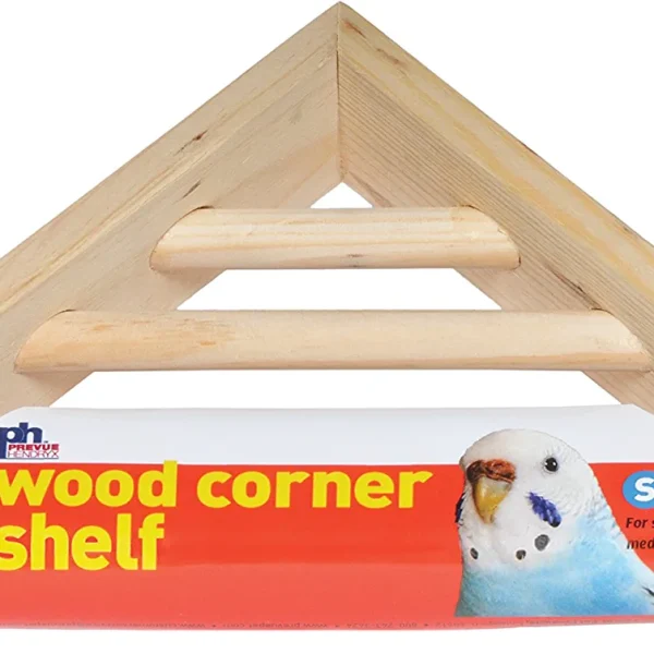 Prevue Pet Products 3300 Wood Corner Shelf Laddered Platform for Bird Cages, 7 by 7-Inch 2