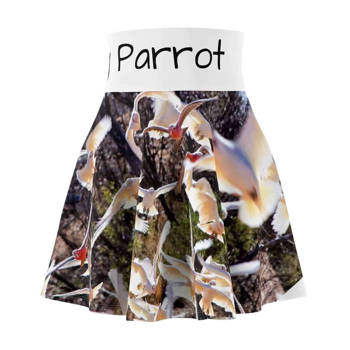 Floral Bird Print Women’s Skater Skirt, Cute Summer Skirt, Bohemian Fashion, Casual Outfit, Animal Lover Gift, Unique Wardrobe Piece