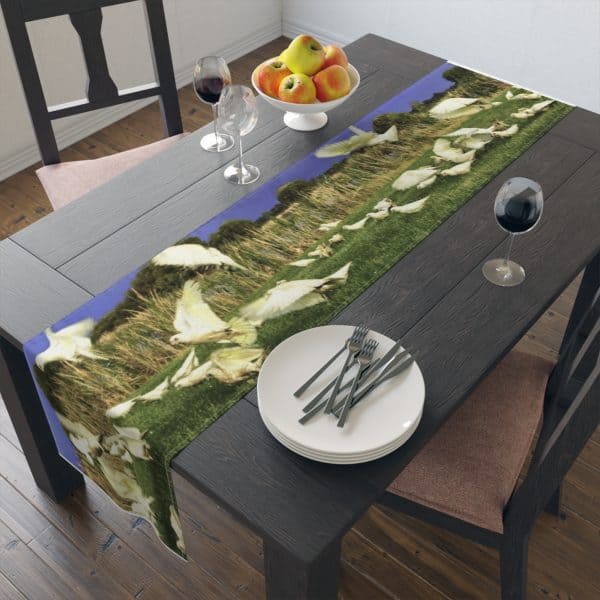 Nature-Inspired Table Runner for Decor, Farmhouse Style Table Decor, Rustic Dining, Holiday Table Linen, Greenery Themed Centerpiece