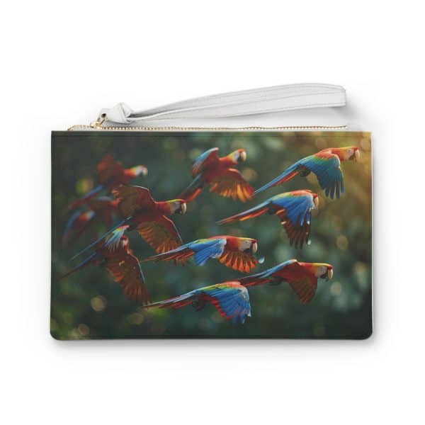 Vibrant Bird Print Clutch Bag, Exotic Gift for Nature Lovers, Ideal for Travel, Evening Out, and Special Occasions, Functional Fashion