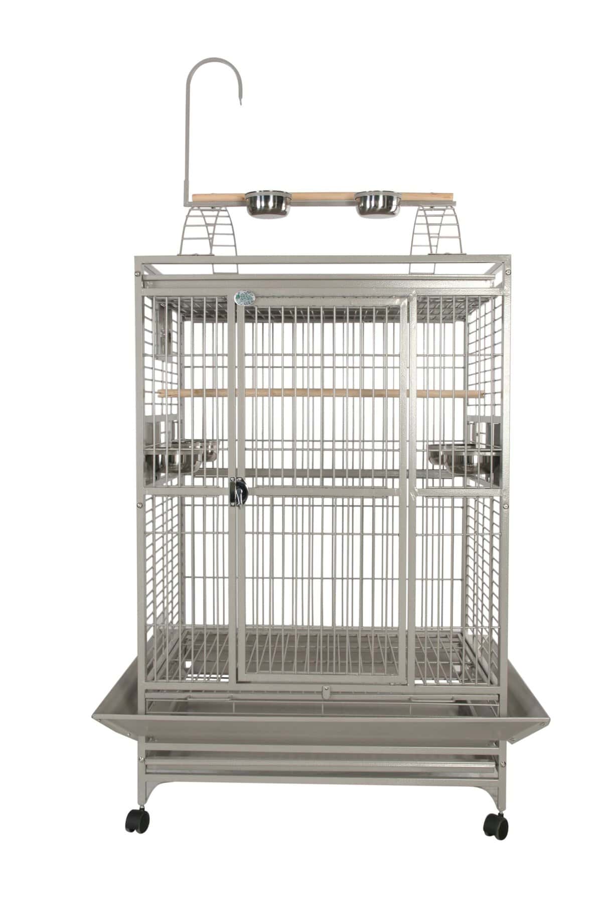 Play Top Bird Cage for Large Parrots by AE 8004030 Platinum