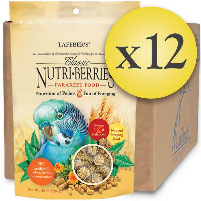 12 Each Lafebers Classic Parakeet Nutri-berries Non-GMO 10 oz