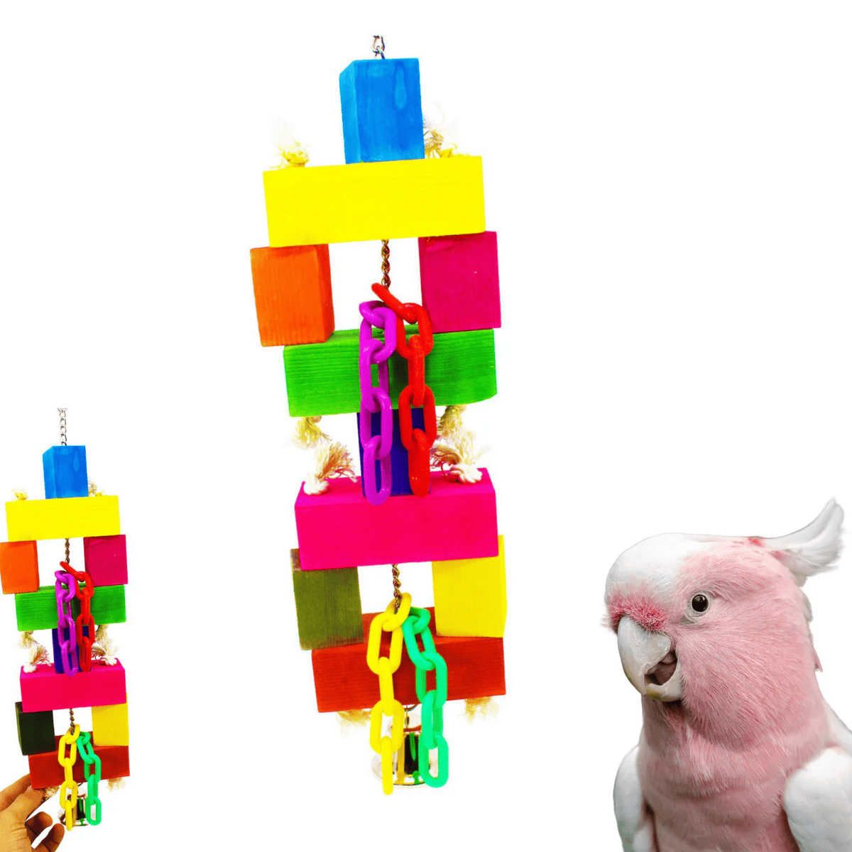 Large Bird Toy for Big Parrots 1620 – Big Block Stacker 19″