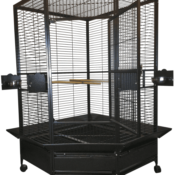 Corner Bird Cage for Large Parrots by AE CC4242 Black