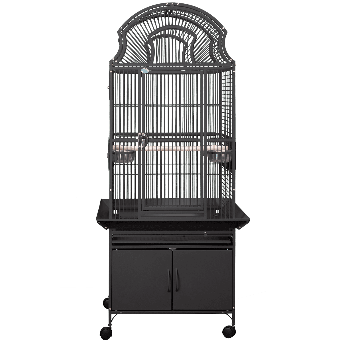 AE RY2422 Elegant Top Bird Cages Storage Base Cabinet Platinum