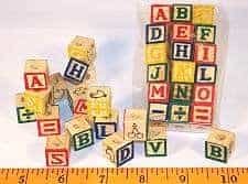 Wood ABC Blocks, Small Set, 18 pc for Bird Toys