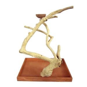 Java Wood Parrot Play Stand Tree Table Top by AE Medium 500M