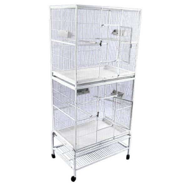 Breeder Bird Cage Double Stack Space Saver by AE 13221-2 Platinum