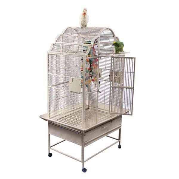 Elegant Top Bird Cage For Medium Large Parrots by AE GC6-3628 Platinum