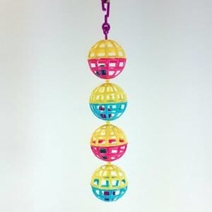 Lattice Balls with Bells Hanging Toy For Small Birds 81708 Hagen HARI