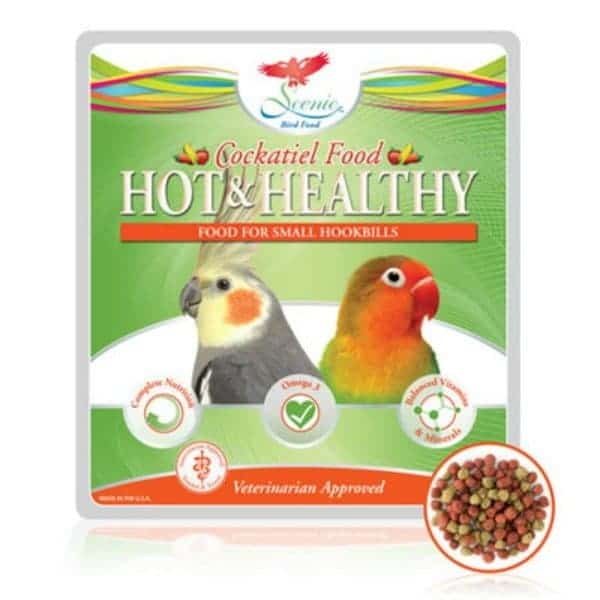 Scenic bird food hot dnd healthy cockatiel package label