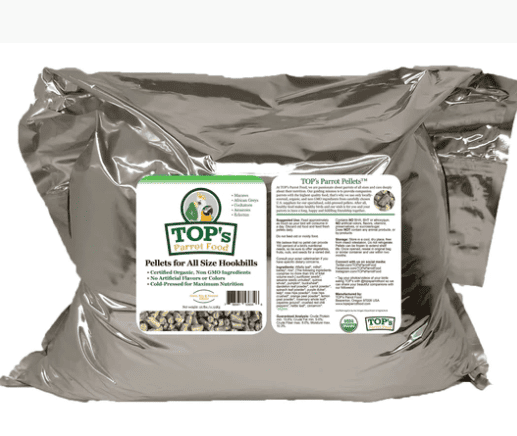 USDA Organic Certified TOPS Bird Food Pellets for All Size Hookbill Parrots LARGE 25 lb