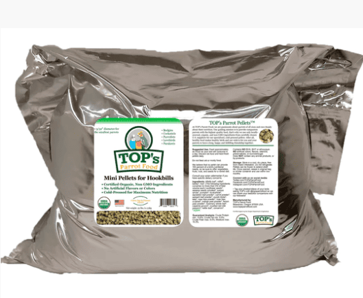 USDA Organic Certified TOPS Bird Food Pellets for MINI Hookbill Parrots 25 lb