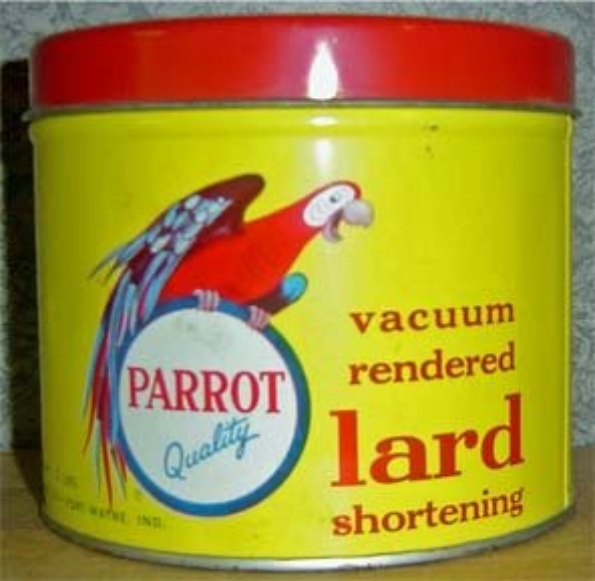 Vintage Tin of Parrot lard