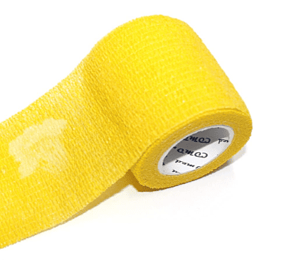 First Aid Self Adhering Tape Vet Wrap No Clips No Adhesive Yellow