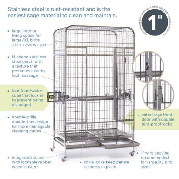 Prevue Pet Products Imperial Extra Large Stainless Bird Cage 3457